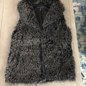 White House black market faux fur vest. Size S